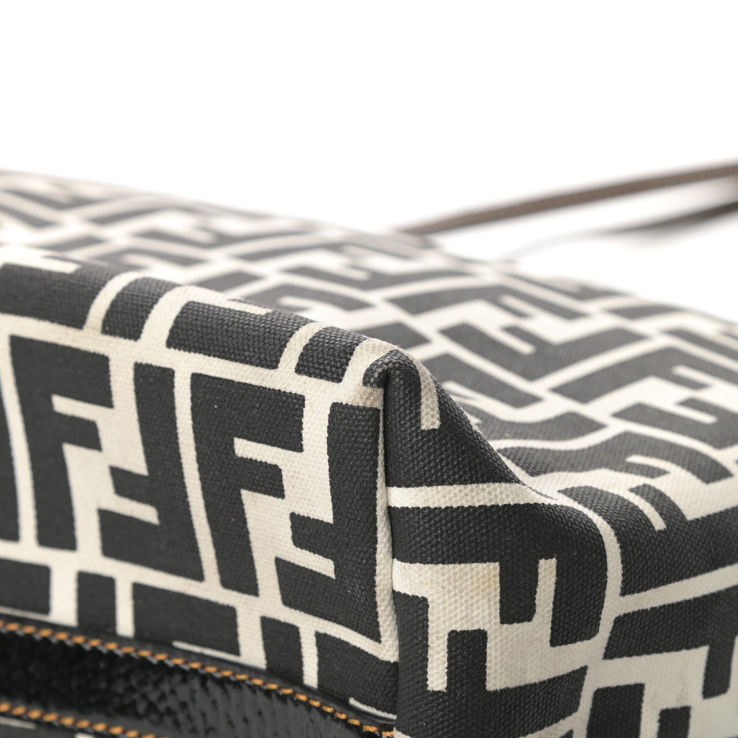 Canvas FF Roll Tote Black White