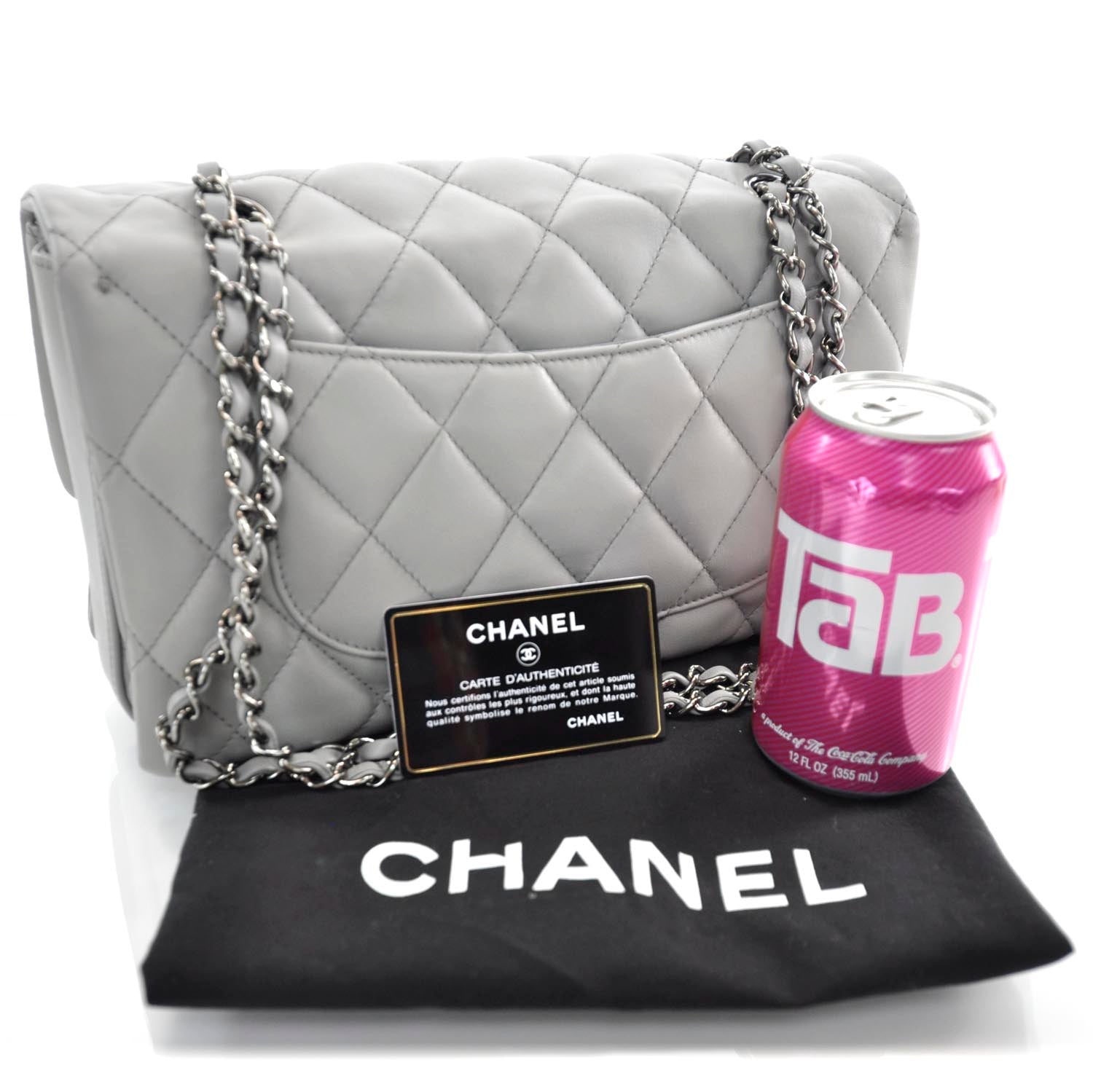 Chanel Lambskin Quilted 3 Flap Grey 3 of 13