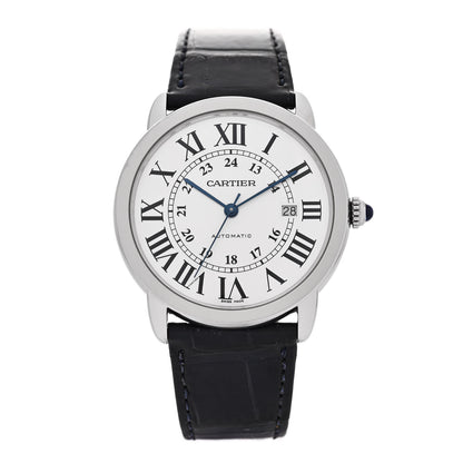 Cartier Stainless Steel Alligator 42mm Ronde Solo Automatic Watch 1 of 5