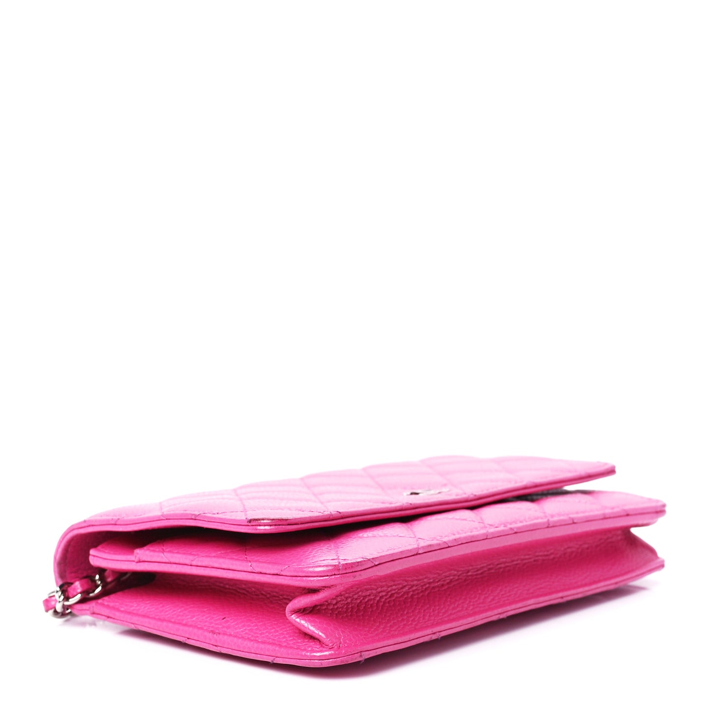 Caviar Quilted Wallet on Chain WOC Pink
