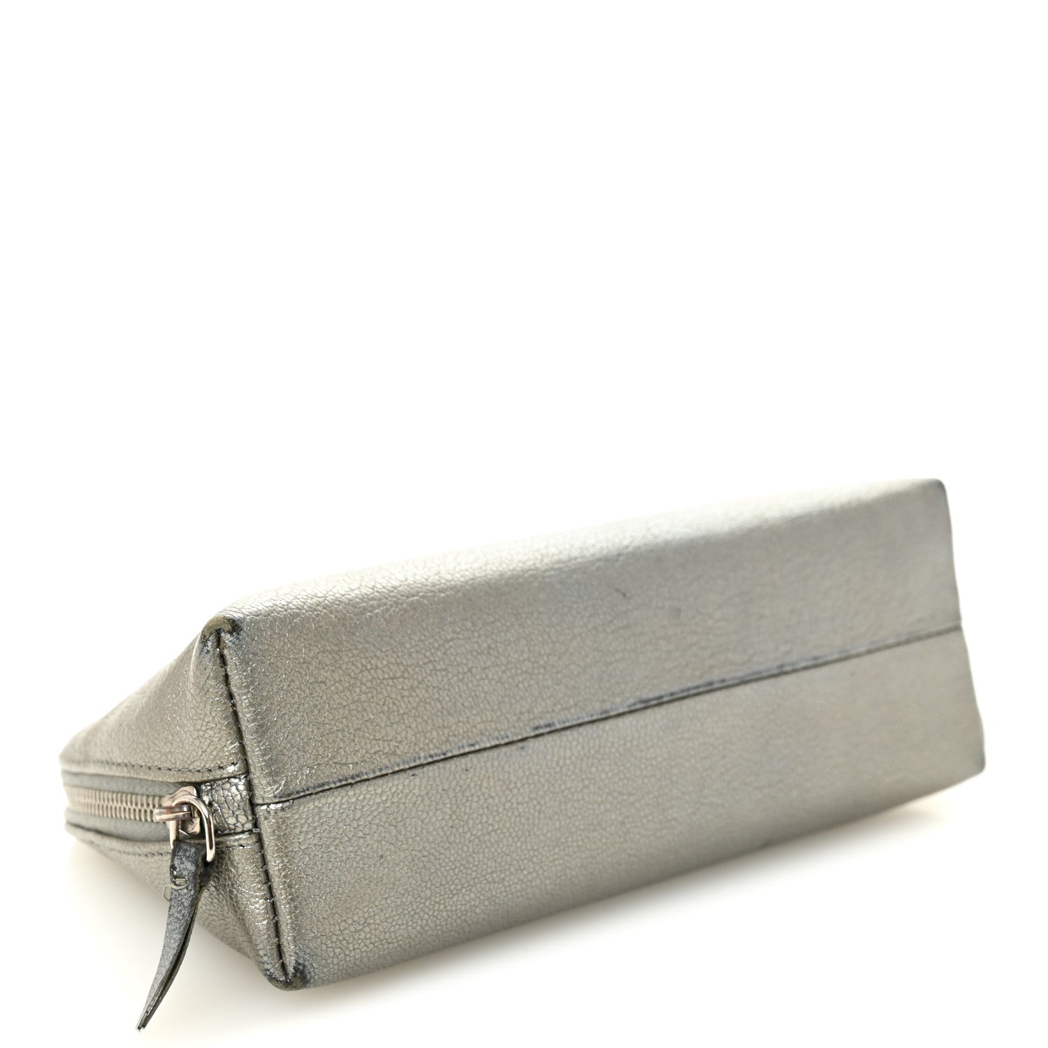 Chanel Metallic Goatskin Cosmetic Case Silver 4 of 12
