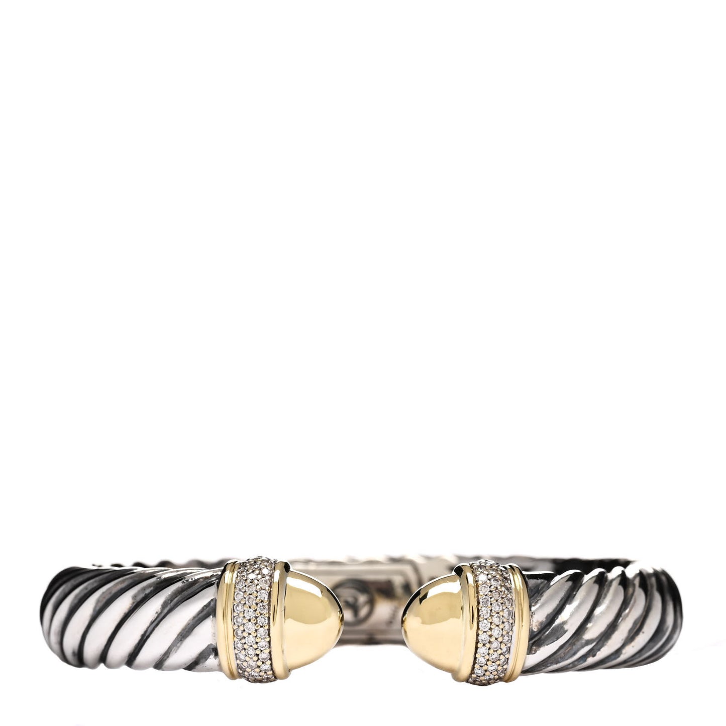 Sterling Silver 18K Yellow Gold Diamond 10mm Waverly Bracelet