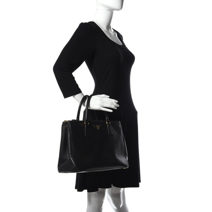Prada Saffiano Medium Galleria Double Zip Tote Black 2 of 8