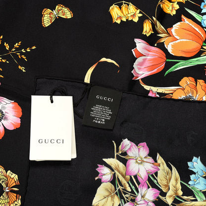 Gucci Silk Floral Amore Square Scarf Black 3 of 3