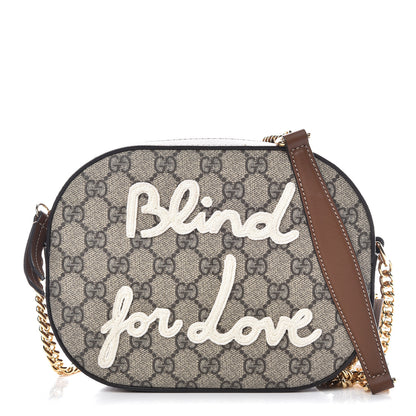 Gucci GG Supreme Monogram Blind For Love Embroidered Mini Chain Shoulder Bag Beige Tuscany 1 of 10