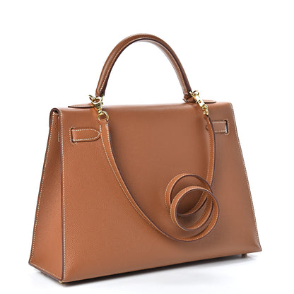 Hermes Courchevel Kelly Sellier 32 Gold 3 of 41