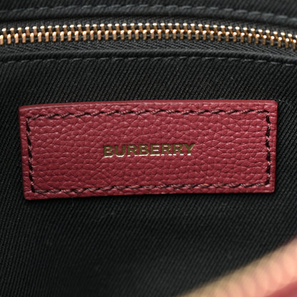 Burberry Grainy Calfskin House Check Medium Banner Tote Crimson 6 of 10