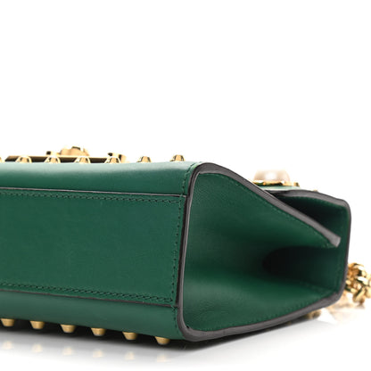 Gucci Calfskin Studded Small Padlock Shoulder Bag Emerald 11 of 12