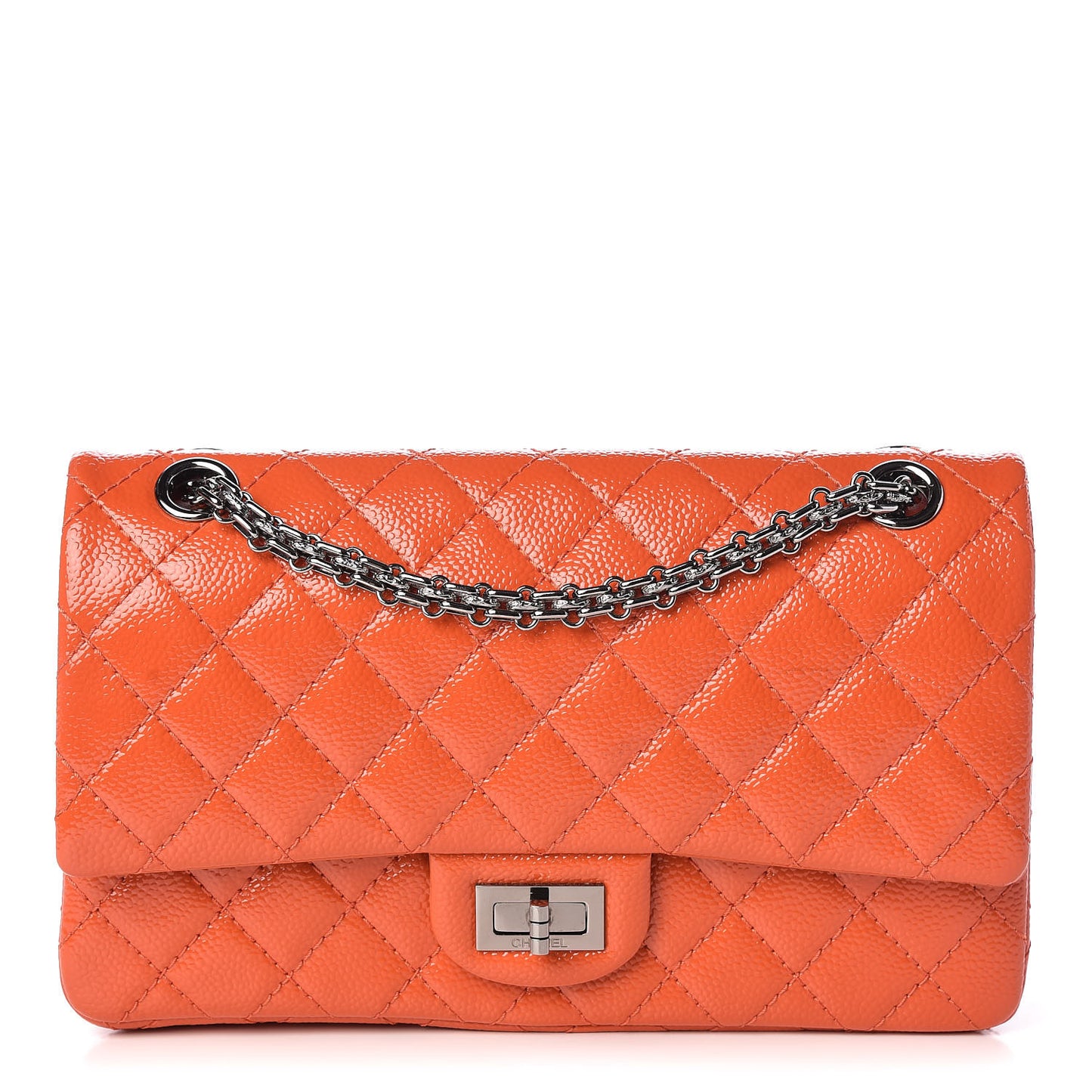 Patent Caviar Quilted 2.55 Reissue 225 Flap Orange