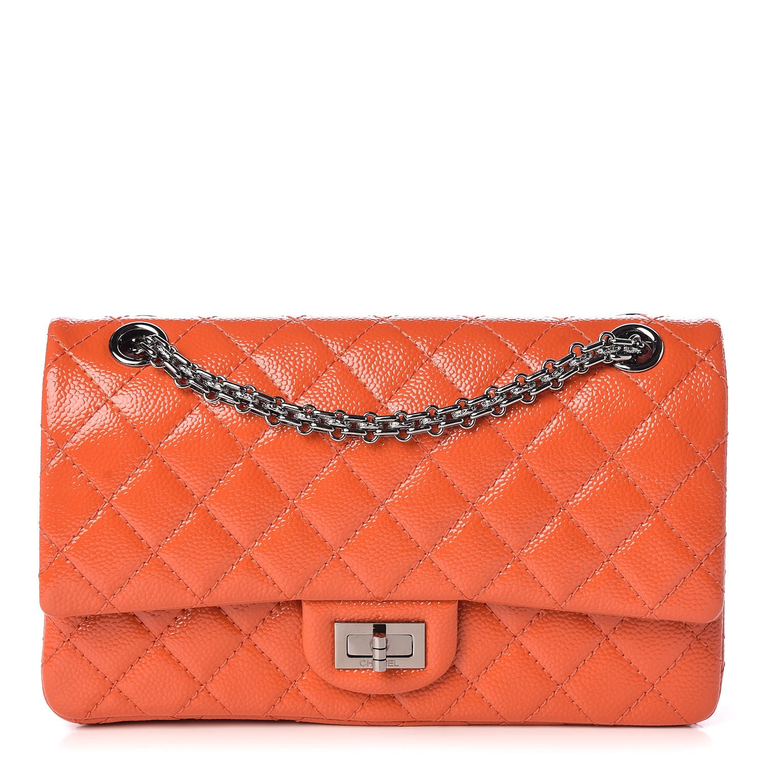 Chanel Patent Caviar Quilted 2.55 Reissue 225 Flap Orange 1 of 10