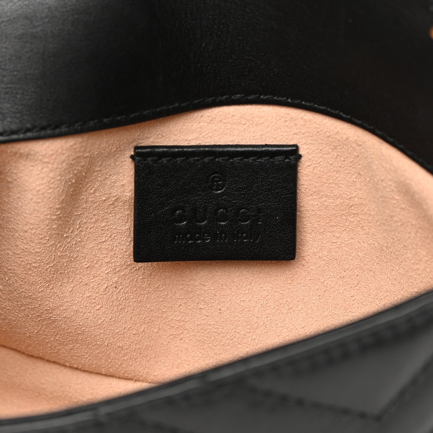 Calfskin Matelasse Super Mini GG Marmont Shoulder Bag Black