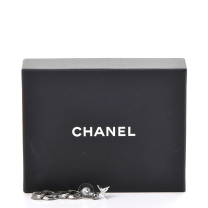 Chanel CC Dangle Earrings Silver 7 of 7