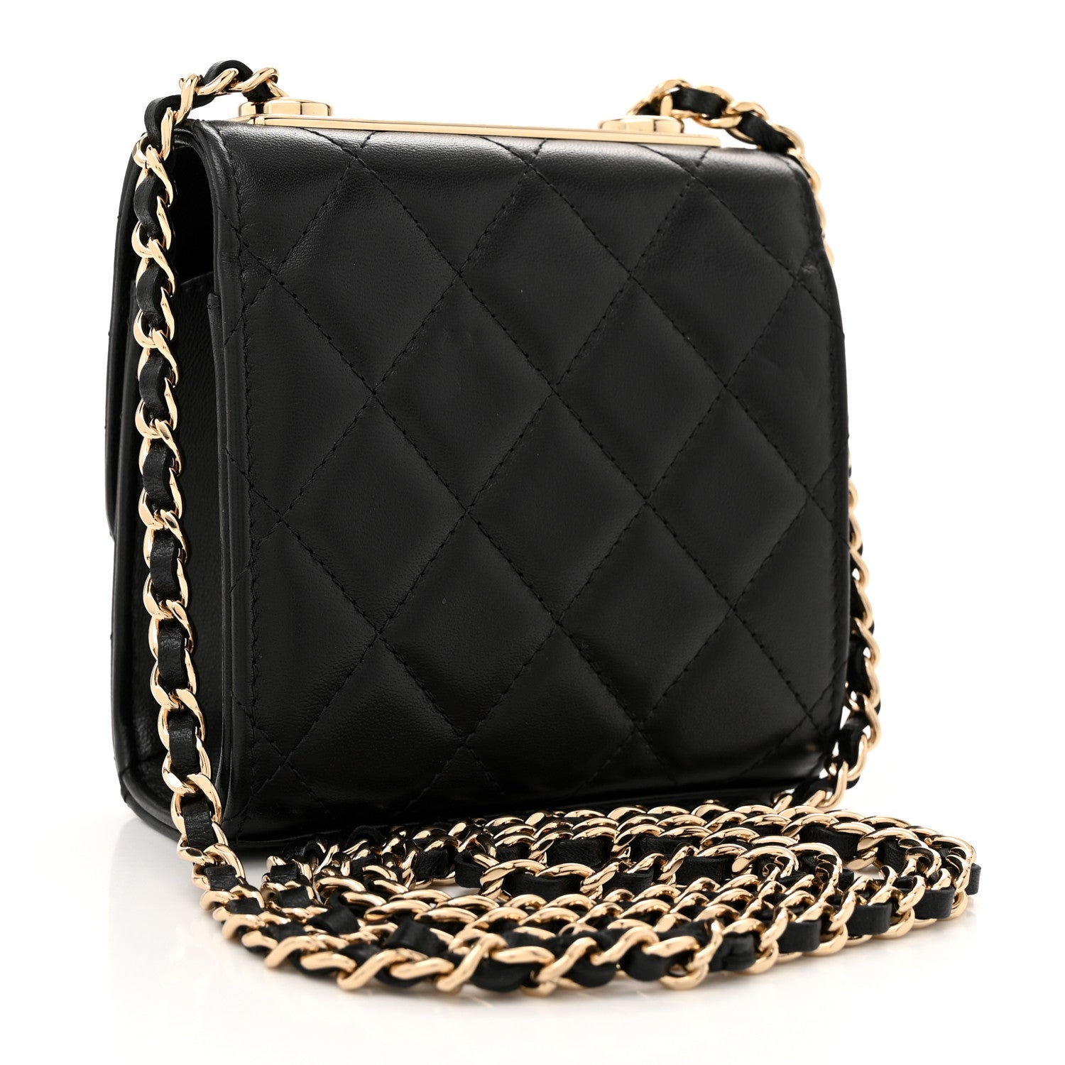Chanel Lambskin Quilted Mini Trendy CC Clutch With Chain Black 3 of 11
