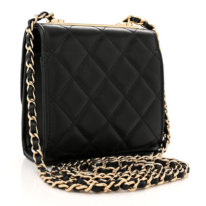 Chanel Lambskin Quilted Mini Trendy CC Clutch With Chain Black 3 of 11