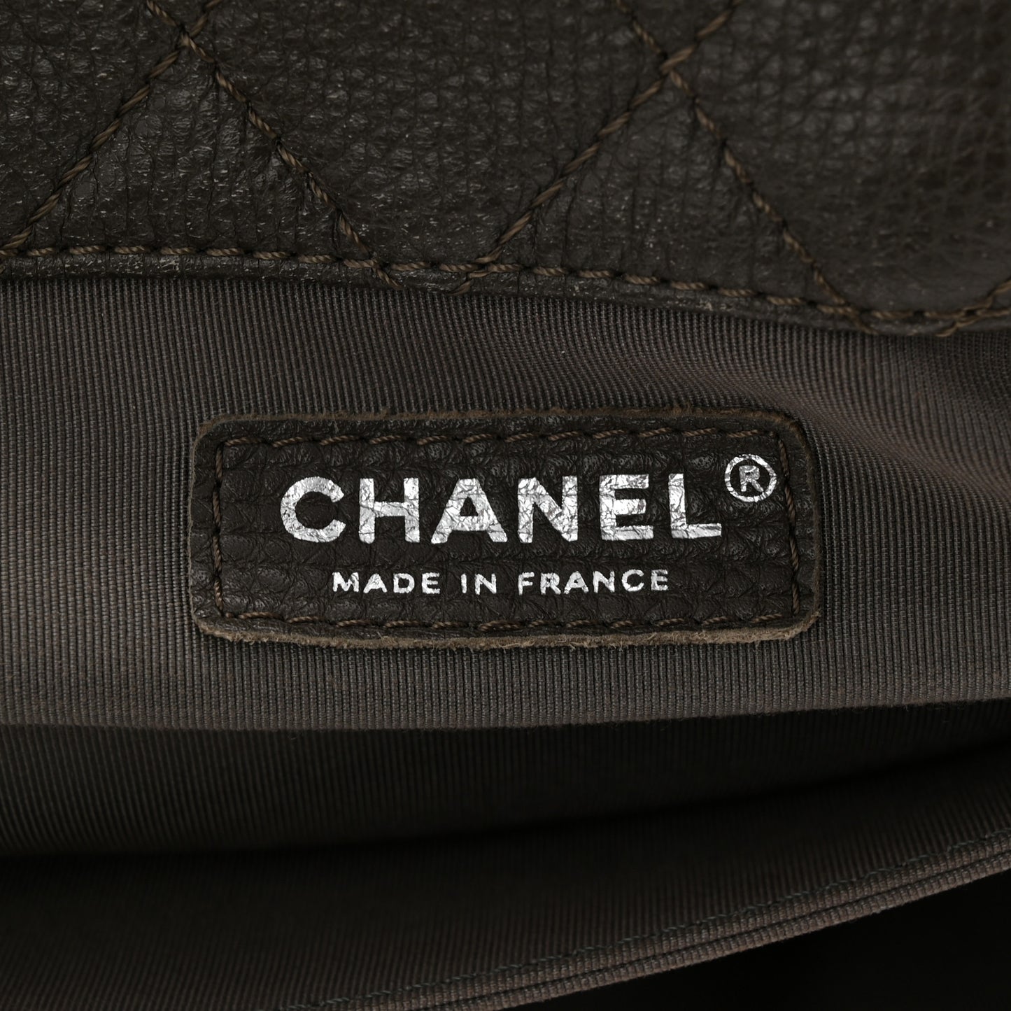 Calfskin Quilted XXL Travel Flap Bag Khaki