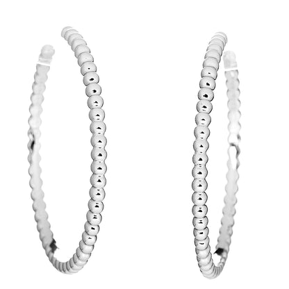 Van Cleef & Arpels 18K White Gold Large Perlee Hoop Earrings 1 of 4