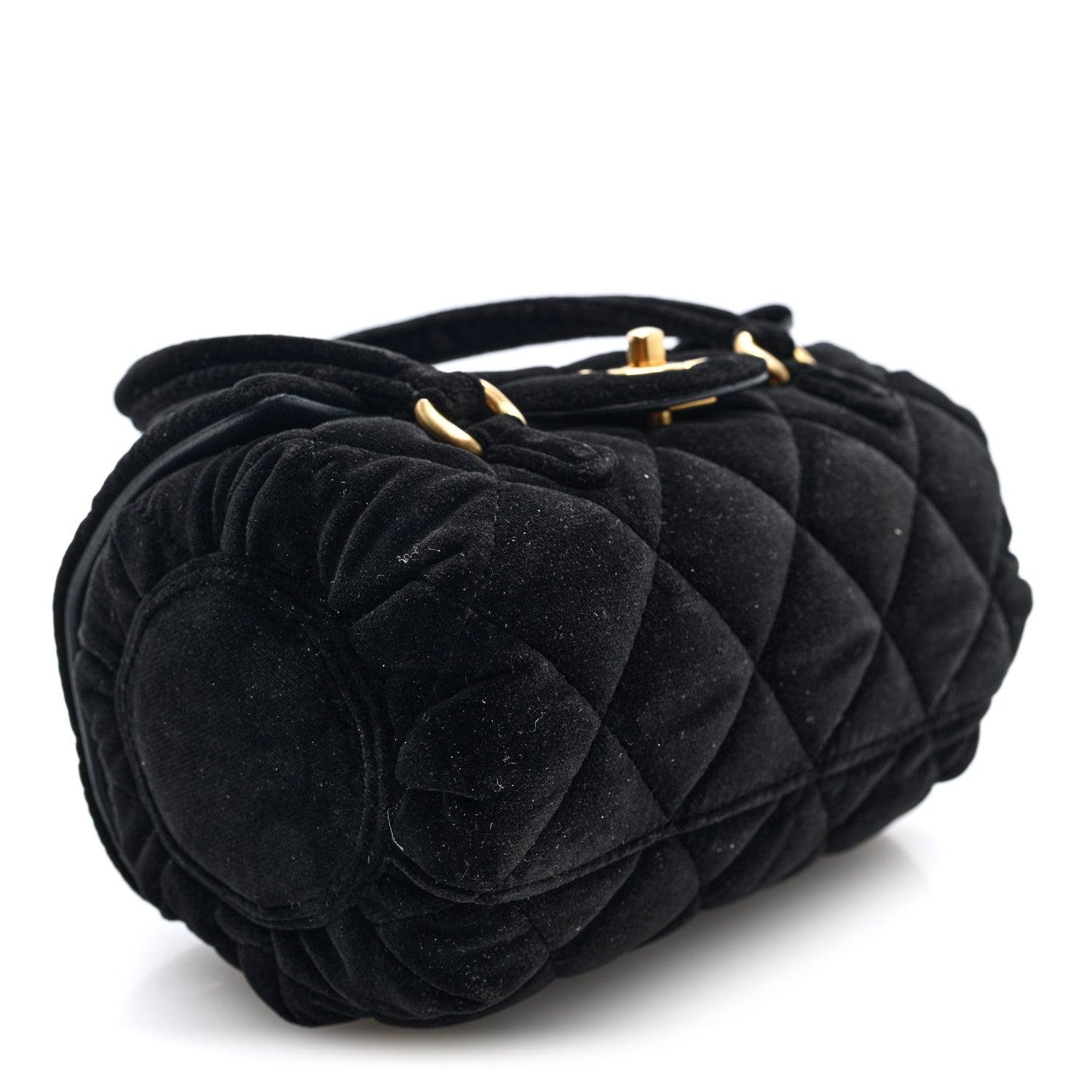 Chanel Velvet Quilted Mini Top Handle Flap Black 4 of 10