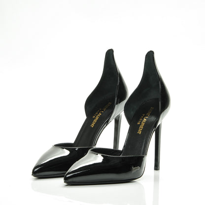 Saint Laurent Patent Calfskin Paris 105 Escarpin Thorn D'orsay Pumps 35.5 Black 3 of 8