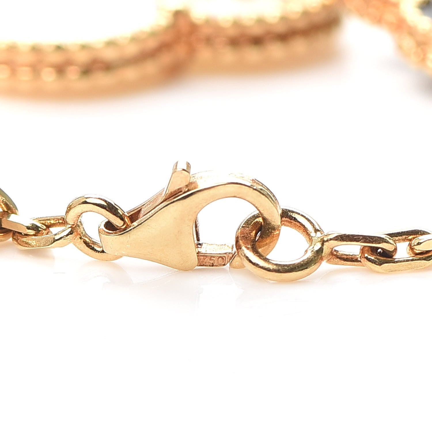 Van Cleef & Arpels 18K Yellow Gold Grey Mother of Pearl Black Onyx 5 Motifs Magic Alhambra Bracelet 4 of 5