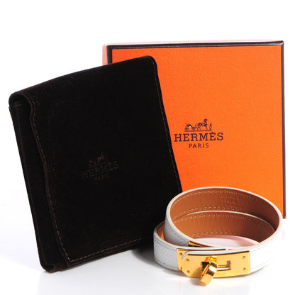 Hermes Epsom Kelly Double Tour Bracelet Small White 7 of 7