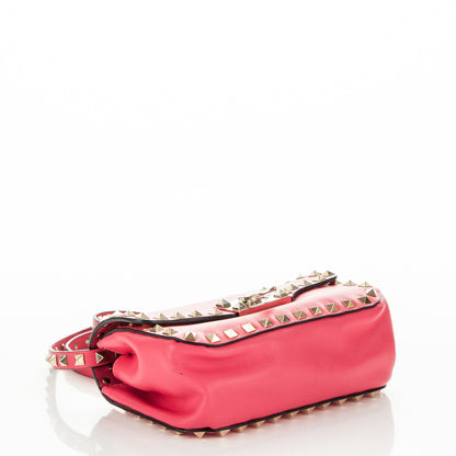Valentino Garavani Vitello Mini Rockstud Flap Saddle Crossbody Bag Deep Rose 4 of 8
