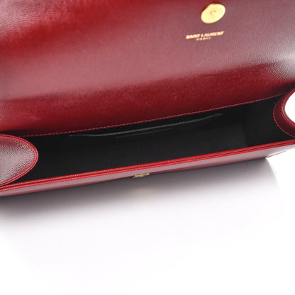 Saint Laurent Grain De Poudre Classic Monogram Cassandre Clutch Red 5 of 7