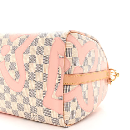 Louis Vuitton Damier Azur Tahitienne Speedy Bandouliere 30 Rose Ballerine 10 of 10