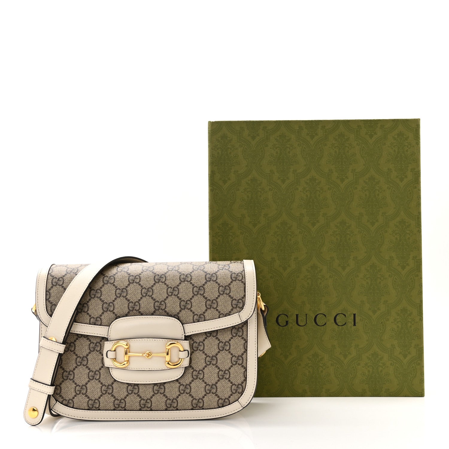Gucci GG Supreme Monogram Horsebit 1955 Shoulder Bag Beige Mystic White 11 of 11