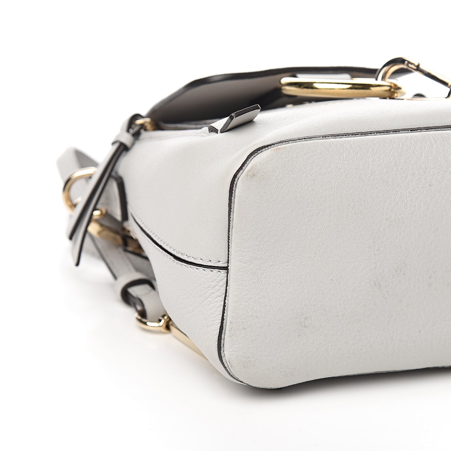 Suede Calfskin Mini Faye Backpack Airy Grey