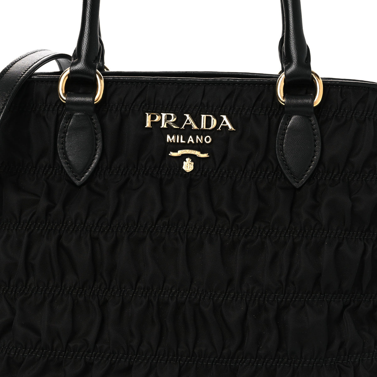 Tessuto Nylon Gaufre Small Tote Black