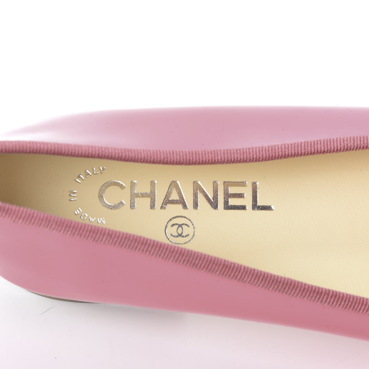 Patent CC Cap Toe Ballerina Flats 40 Light Pink