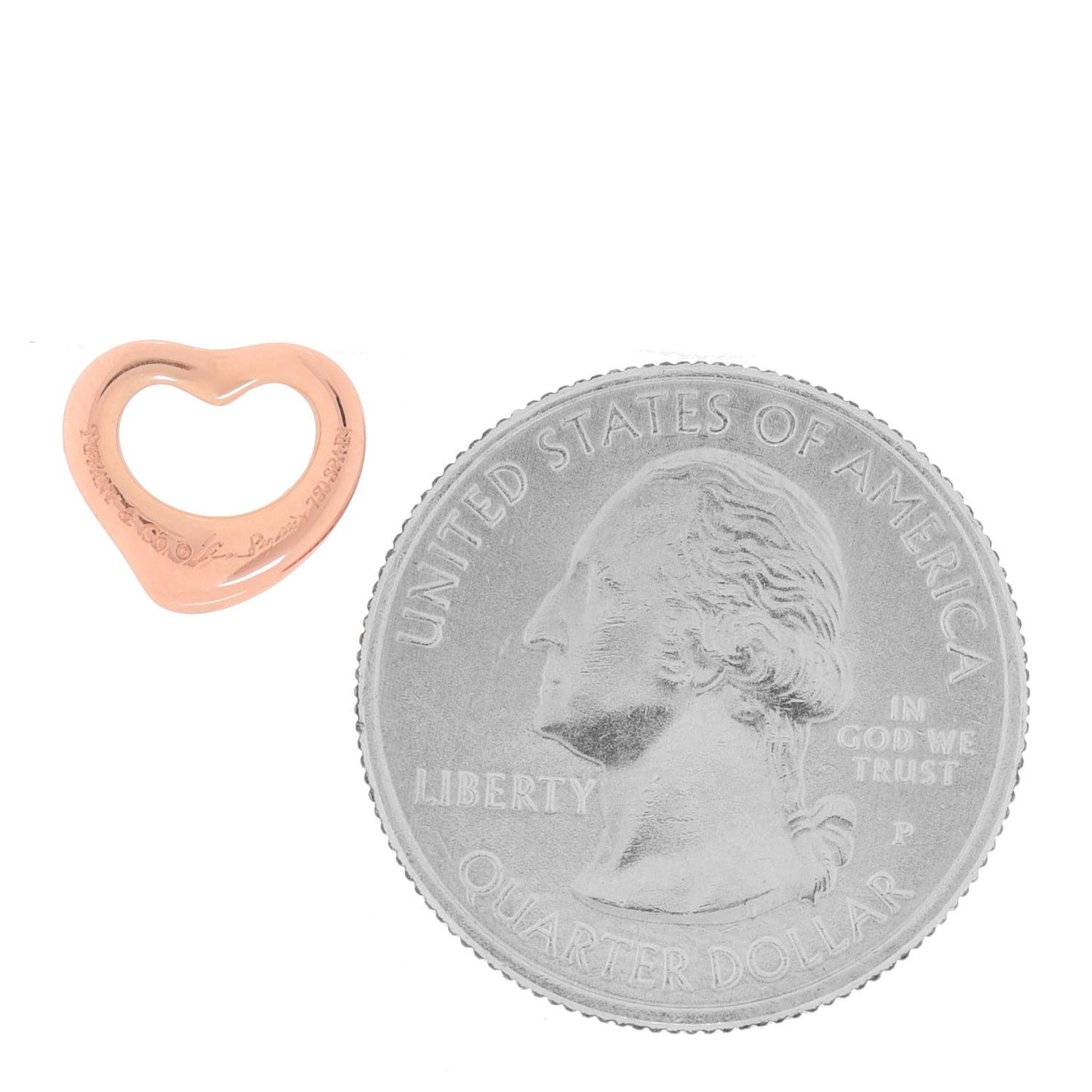 18K Rose Gold 11mm Elsa Peretti Open Heart Pendant