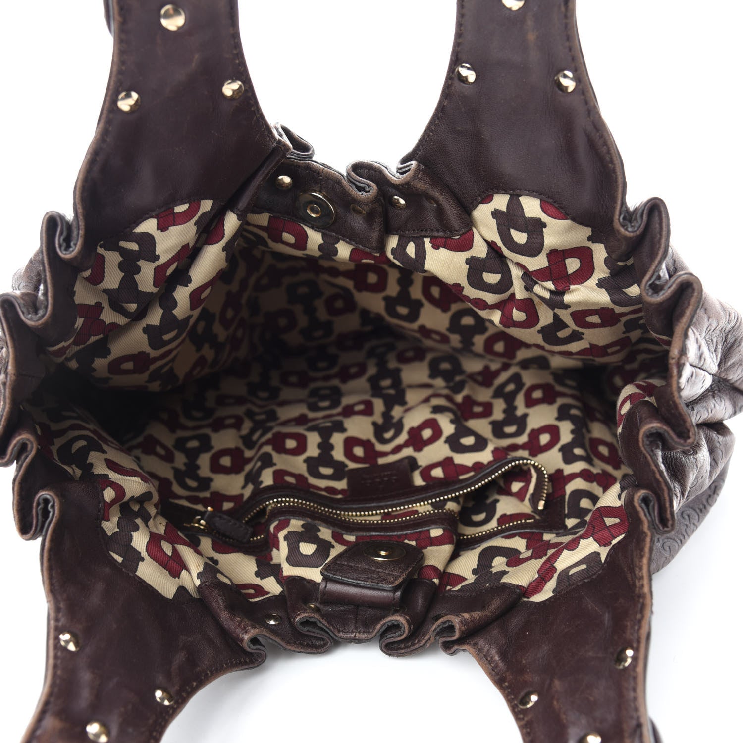 Gucci Guccissima Studded Pelham Shoulder Bag Dark Brown 5 of 10