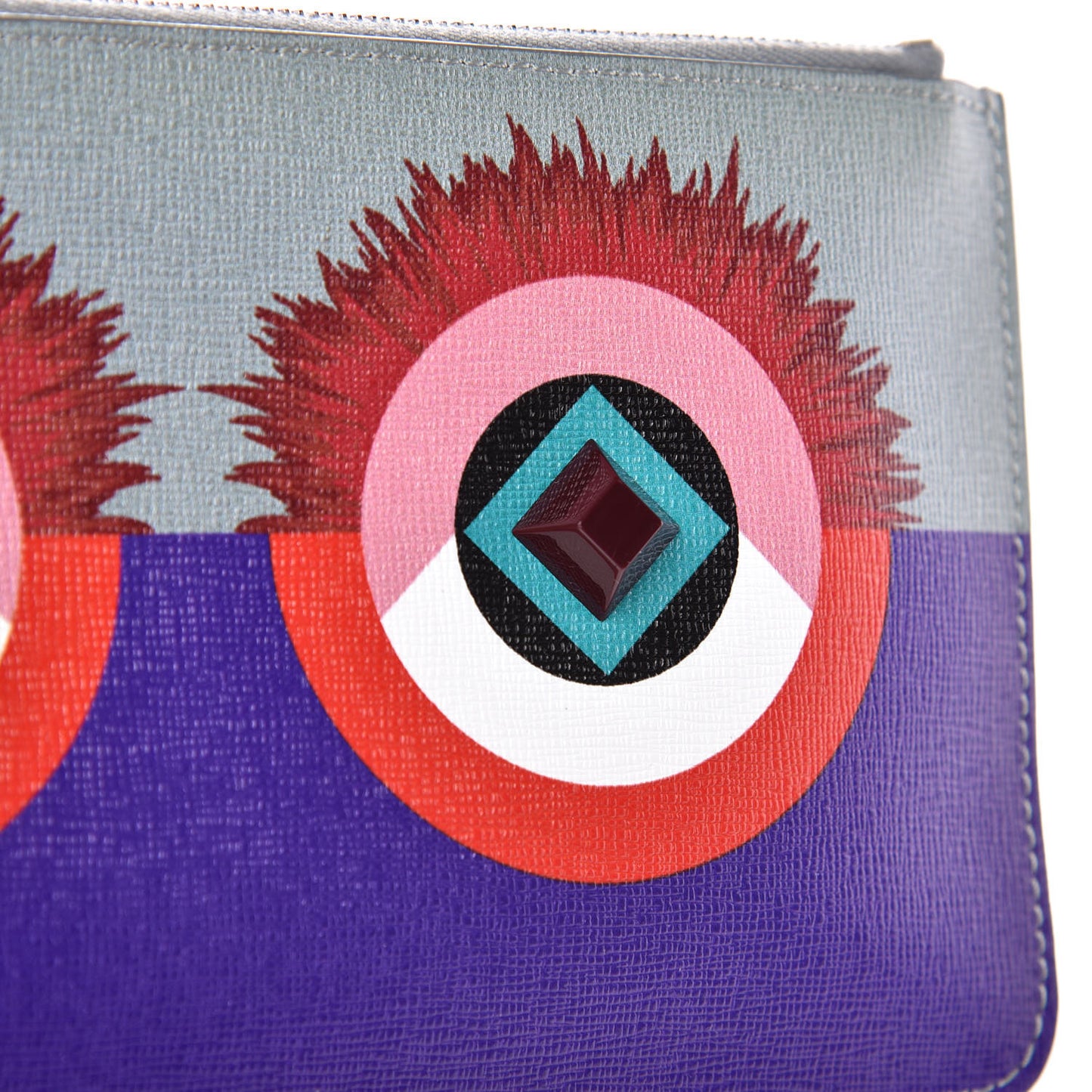 Vitello Elite Studded Hypnoteyes Zip Pouch Polvere Multicolor