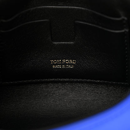 Tom Ford Satin Mini Label Chain Shoulder Bag Electric Blue 6 of 10