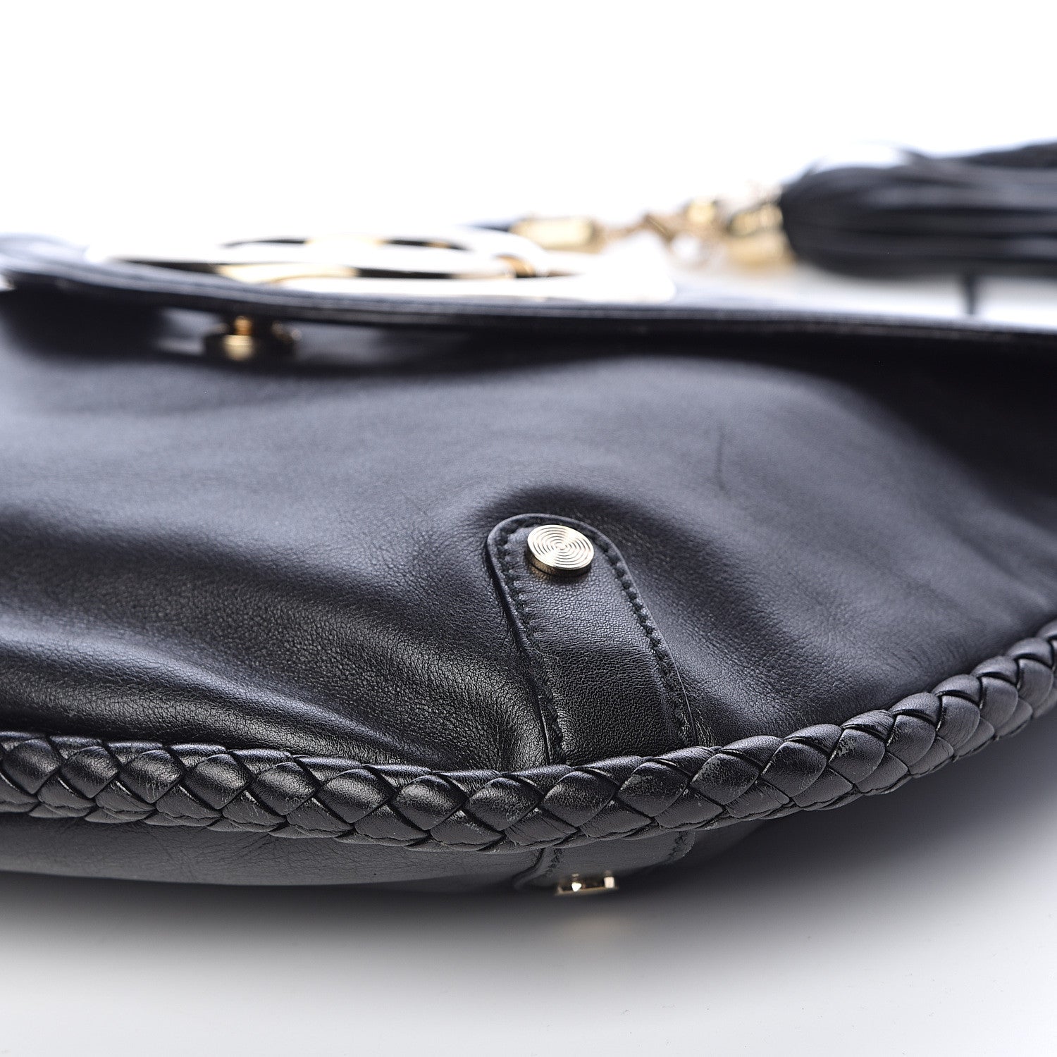 Gucci Calfskin Medium Britt Tassel Shoulder Bag Black 15 of 15
