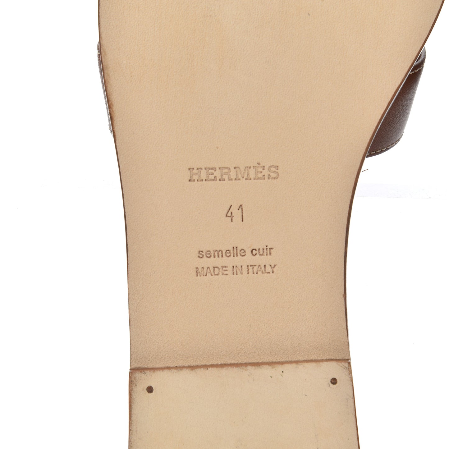 Box Calfskin Oran Sandals 41 Gold