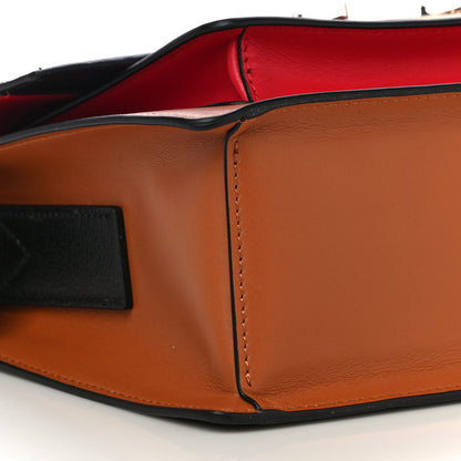 MCM Calfskin Milano Shoulder Bag Red Brown Black 10 of 12