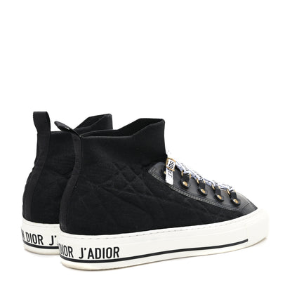 Christian Dior Technical Knit Calfskin Womens Walk'N'Dior High Top Sneaker 40 Black 4 of 7