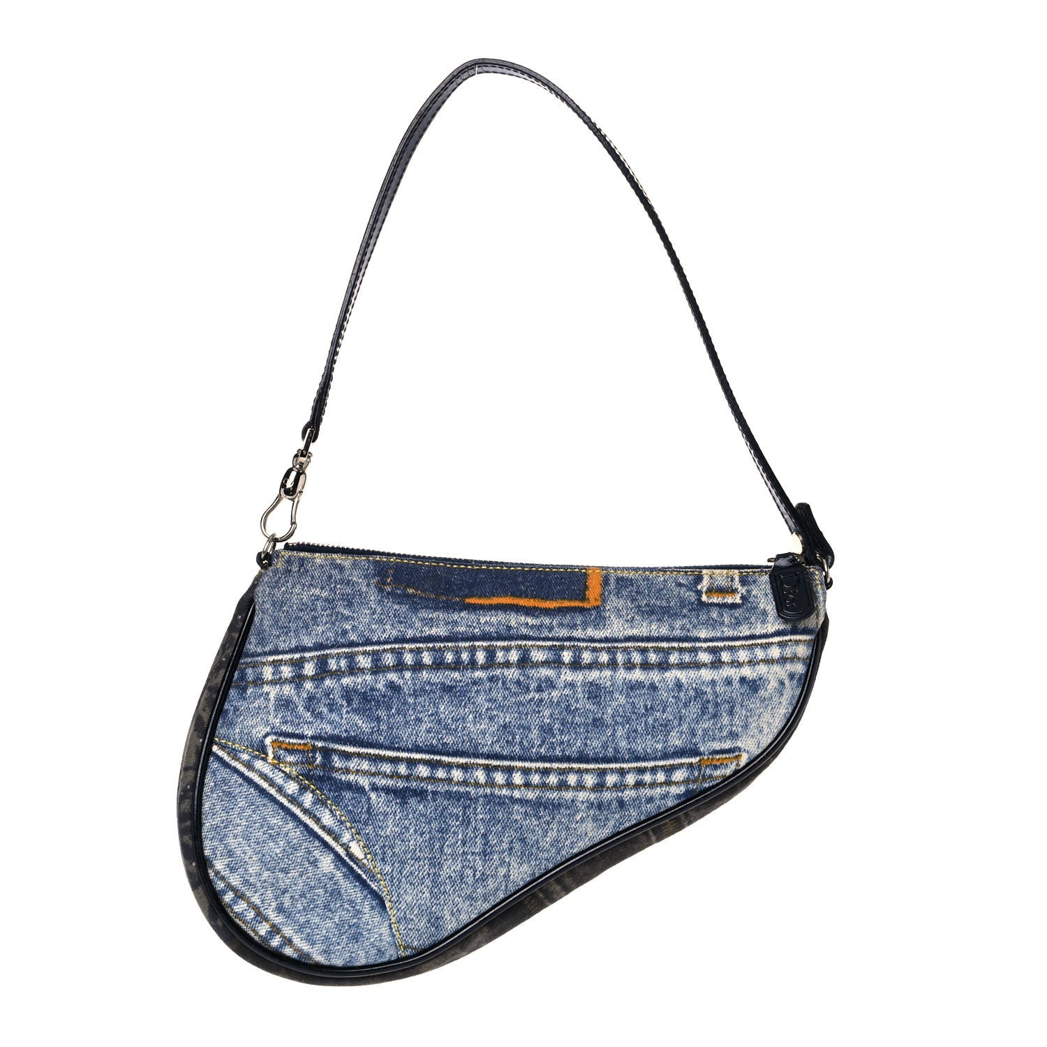 Christian Dior Denim Saddle Pochette Blue 1 of 10