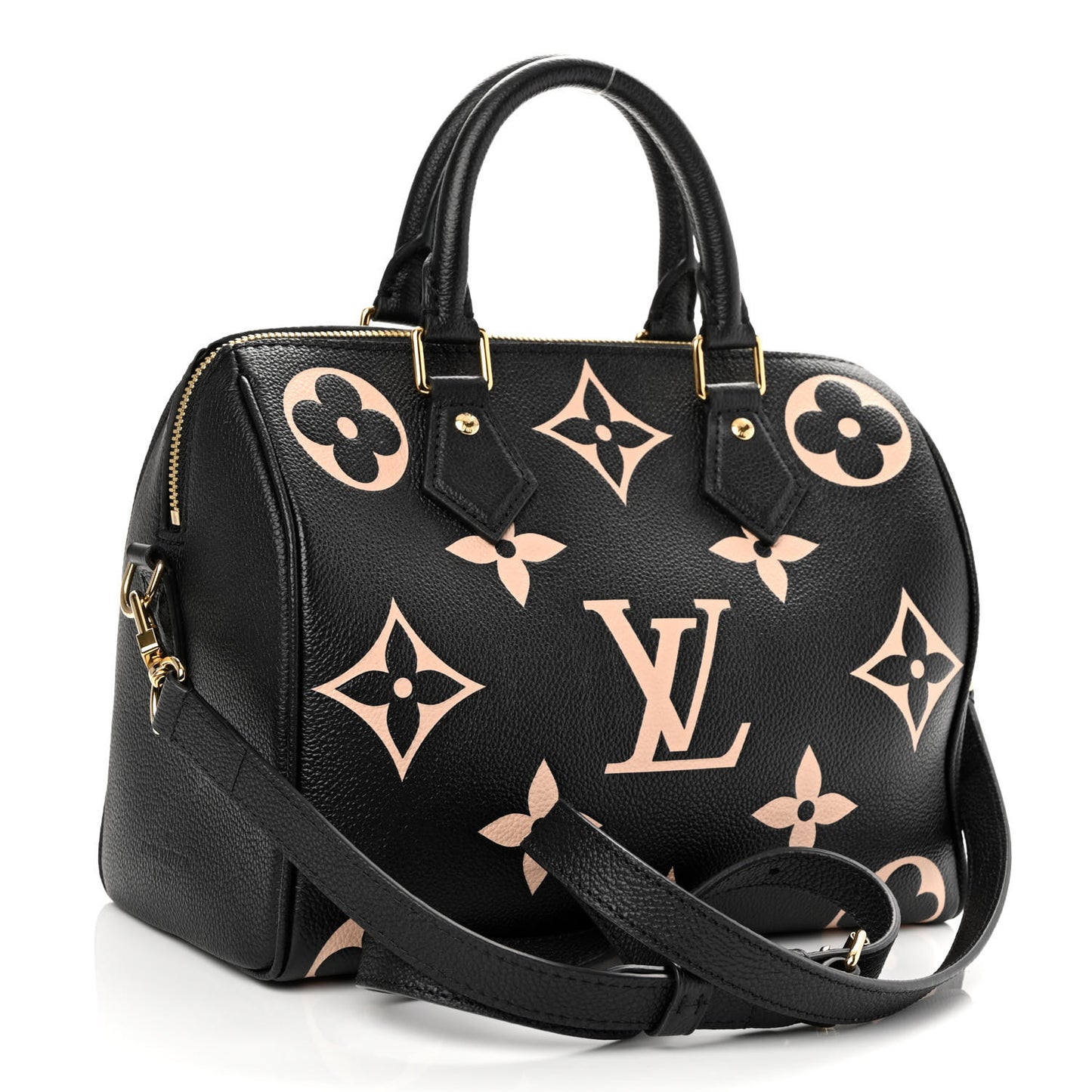 Empreinte Monogram Giant Speedy Bandouliere 25 Black Beige
