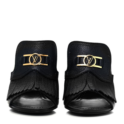 Louis Vuitton Calfskin Indiana Mule 35 Black 2 of 8