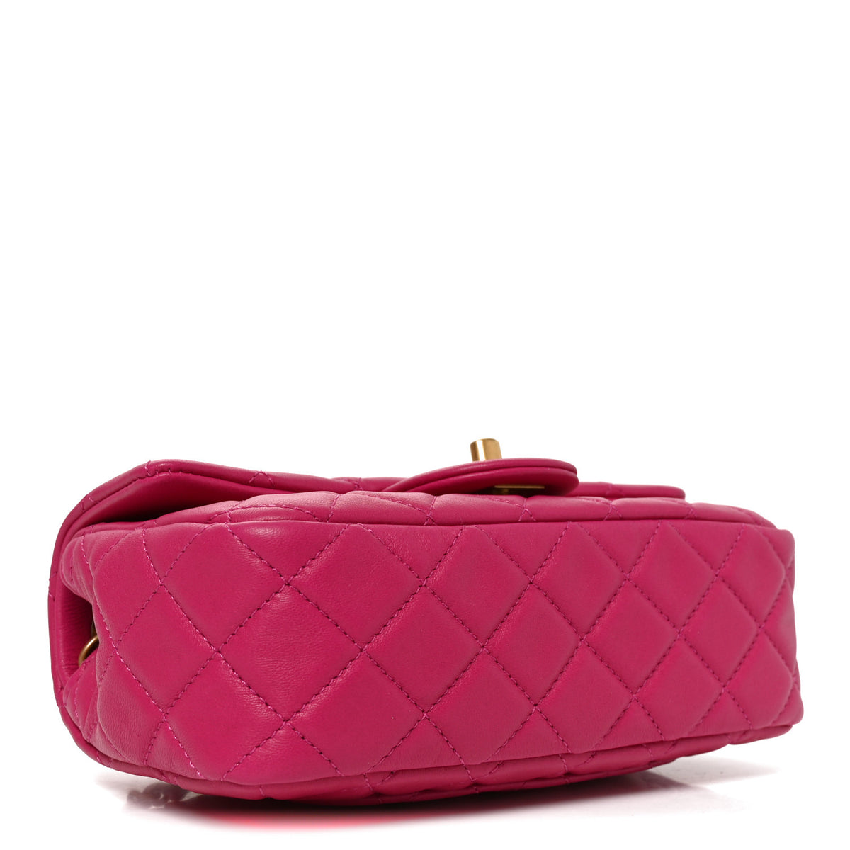 Chanel Lambskin Quilted Mini Rectangular Pearl Crush Flap Fuchsia 4 of 10