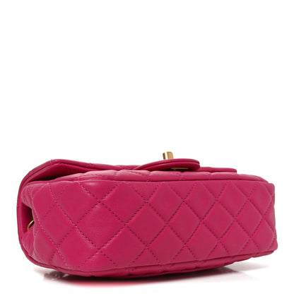 Chanel Lambskin Quilted Mini Rectangular Pearl Crush Flap Fuchsia 4 of 10