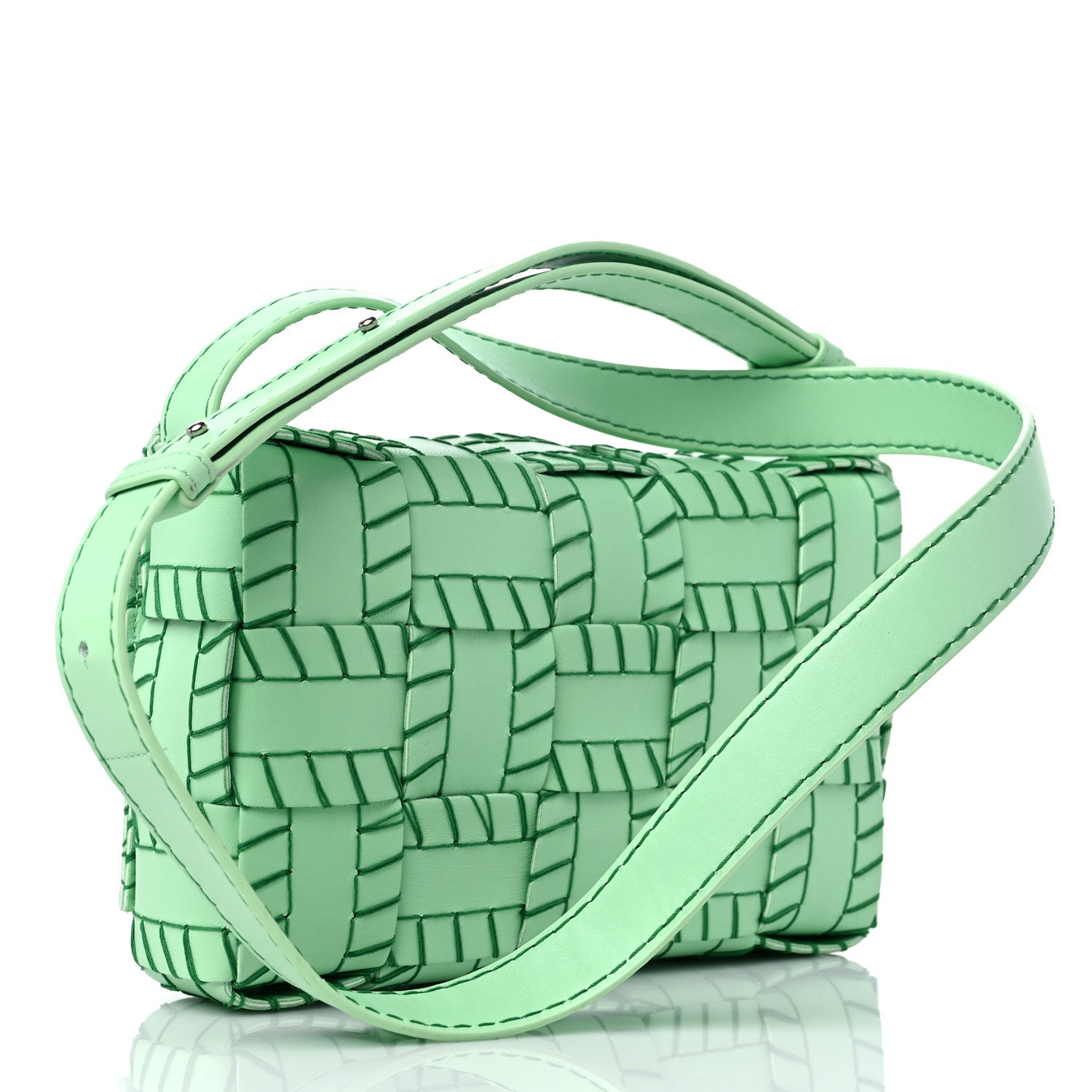 Bottega Veneta Nappa Maxi Intrecciato Overlock Stitched Cassette Crossbody Bag Parakeet 3 of 8