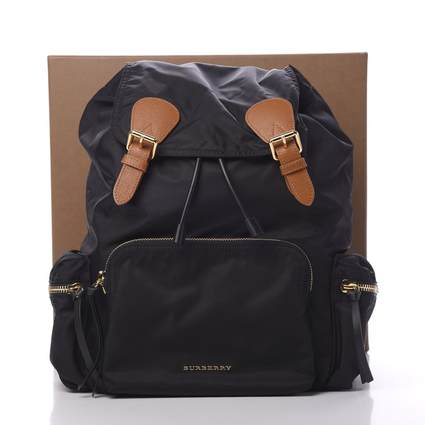 Nylon Large Rucksack Backpack Black