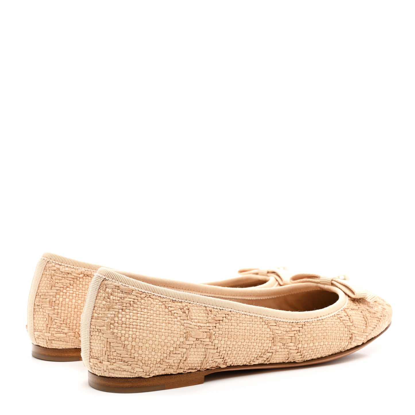 Raffia Cannage Ballet Flat 36.5 Straw