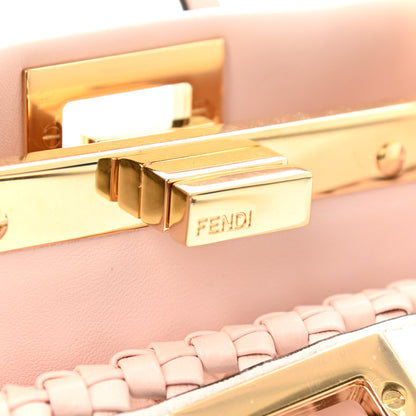 Fendi Nappa Woven Mini Peekaboo Iconic Satchel Rosa Confetto 7 of 10