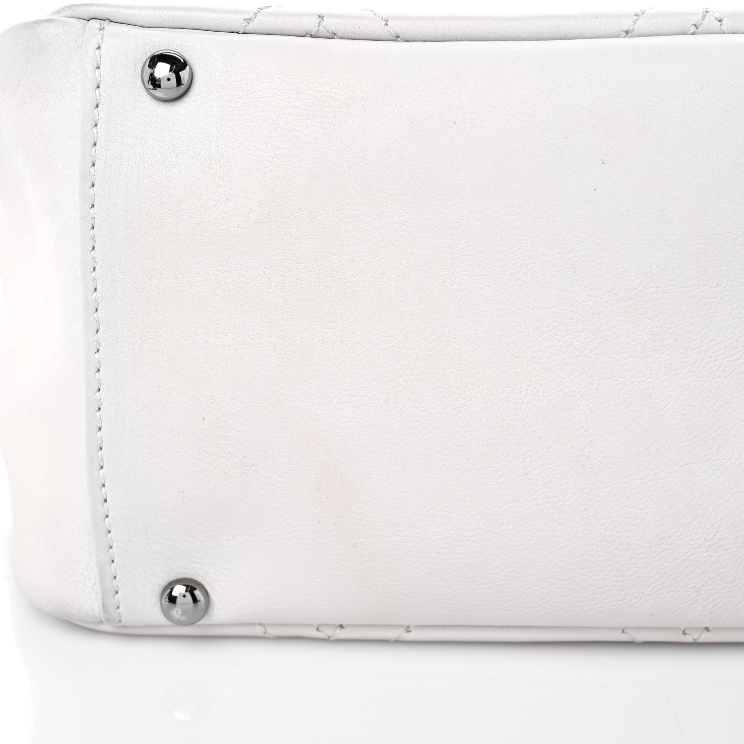 Chanel Calfskin Small Diamond Stitch Tote White 14 of 18