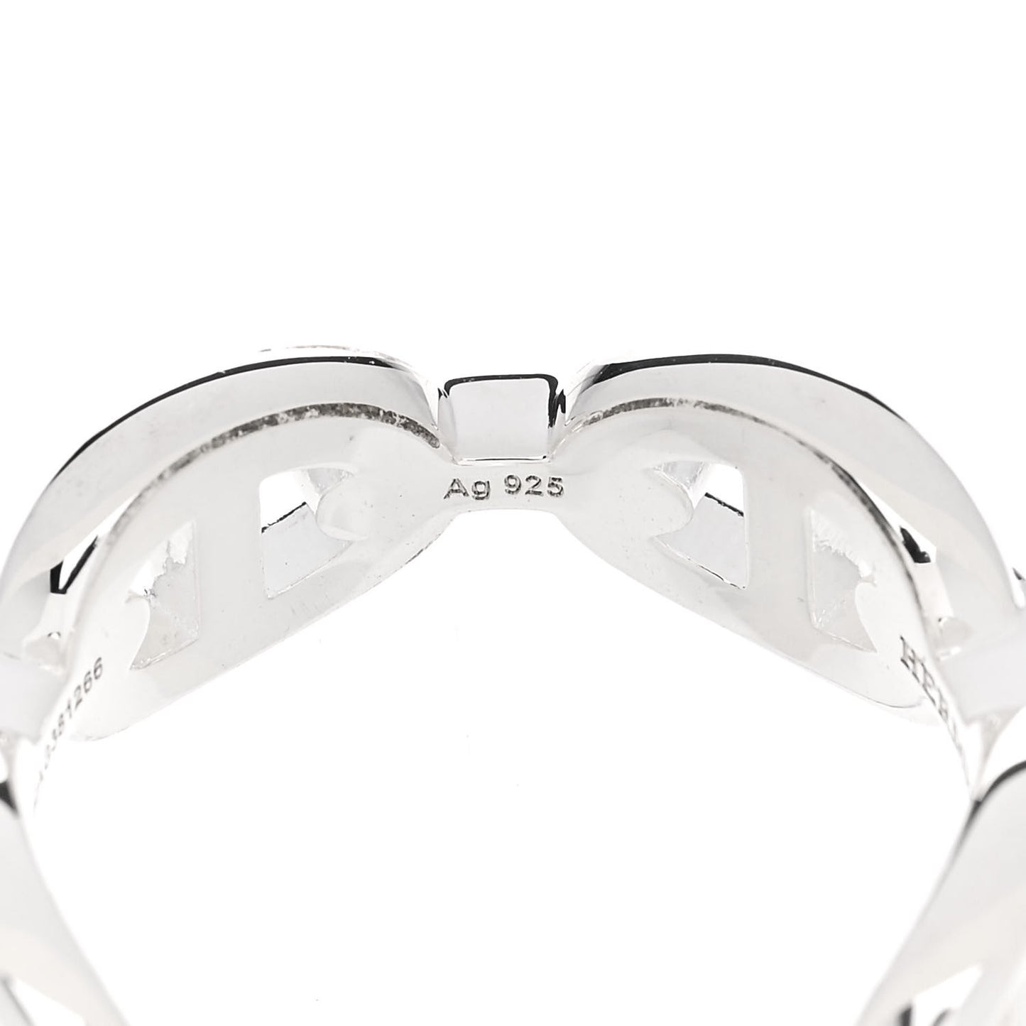 Sterling Silver PM Chaine d'Ancre Enchainee Band Ring 55 7.25